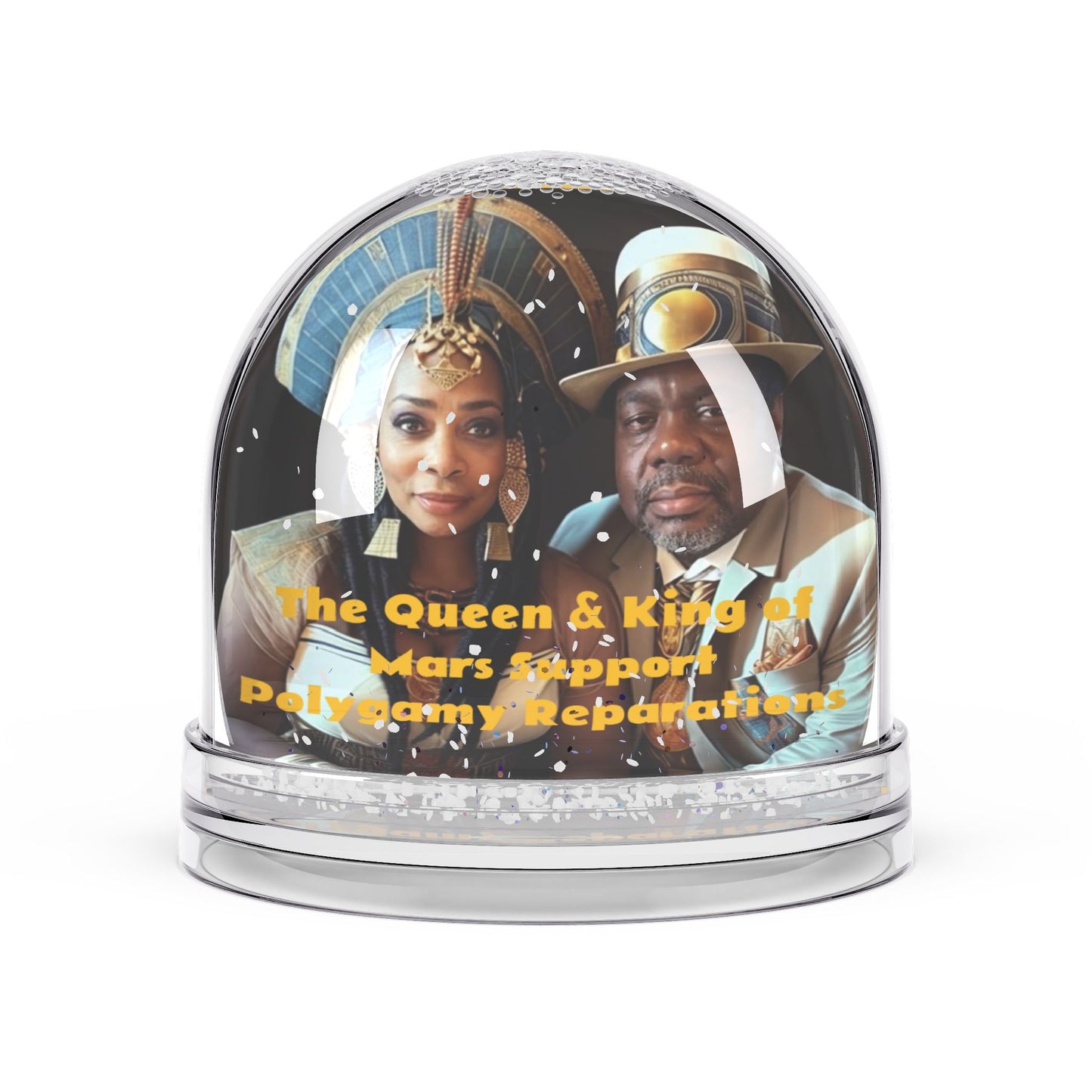 Polygamy Reparations Protest Snow Globe - Celebrate Love & Heritage - Polygamy Reparations Theme
