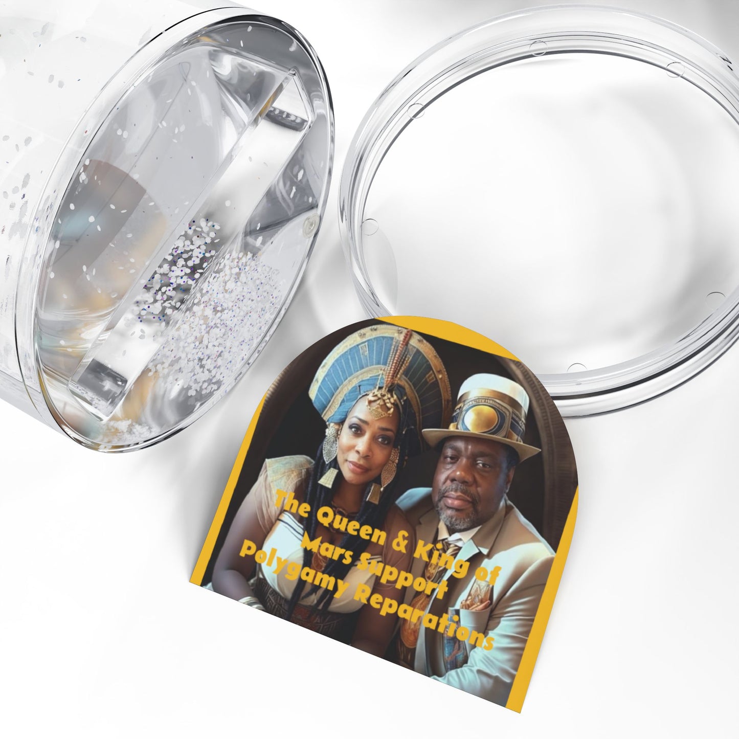 Polygamy Reparations Protest Snow Globe - Celebrate Love & Heritage - Polygamy Reparations Theme