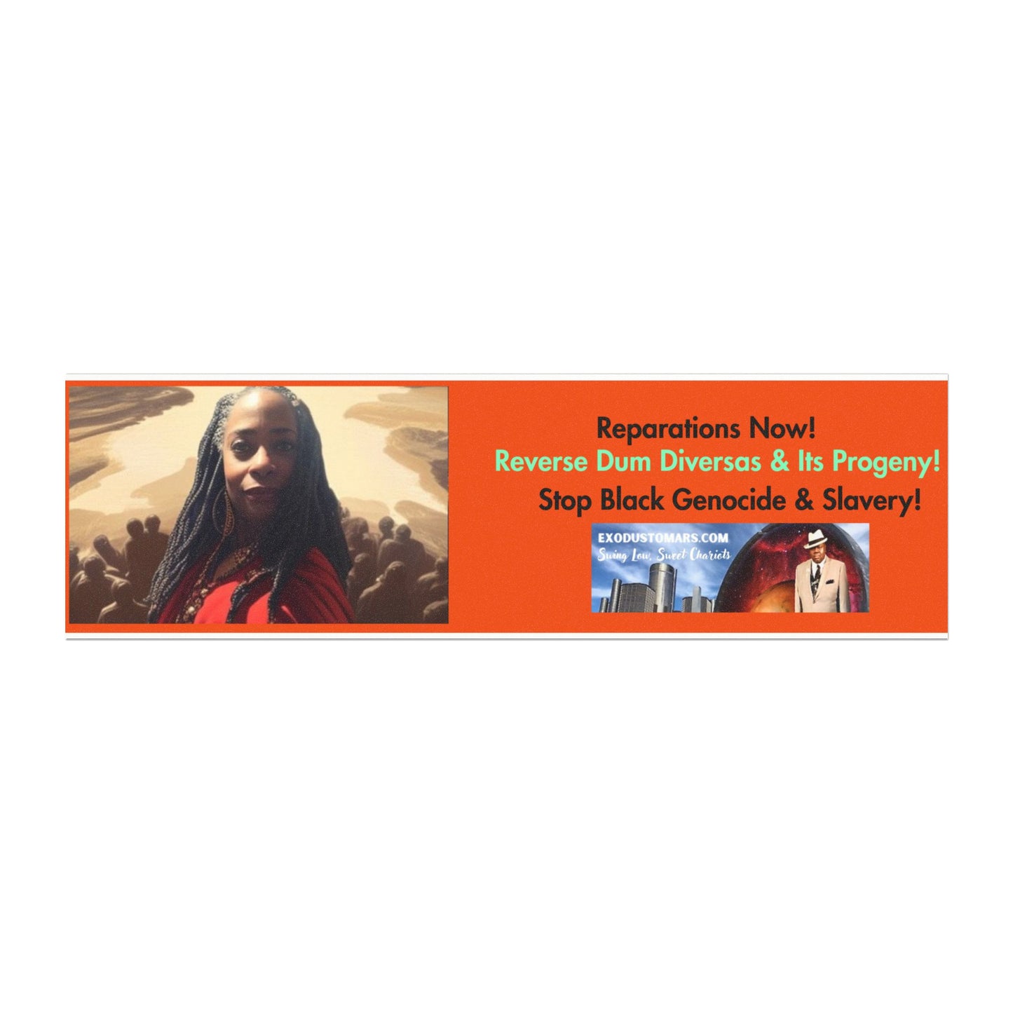 Papal Reparations Protest Car Magnet - Stop Black Genocide & Slavery
