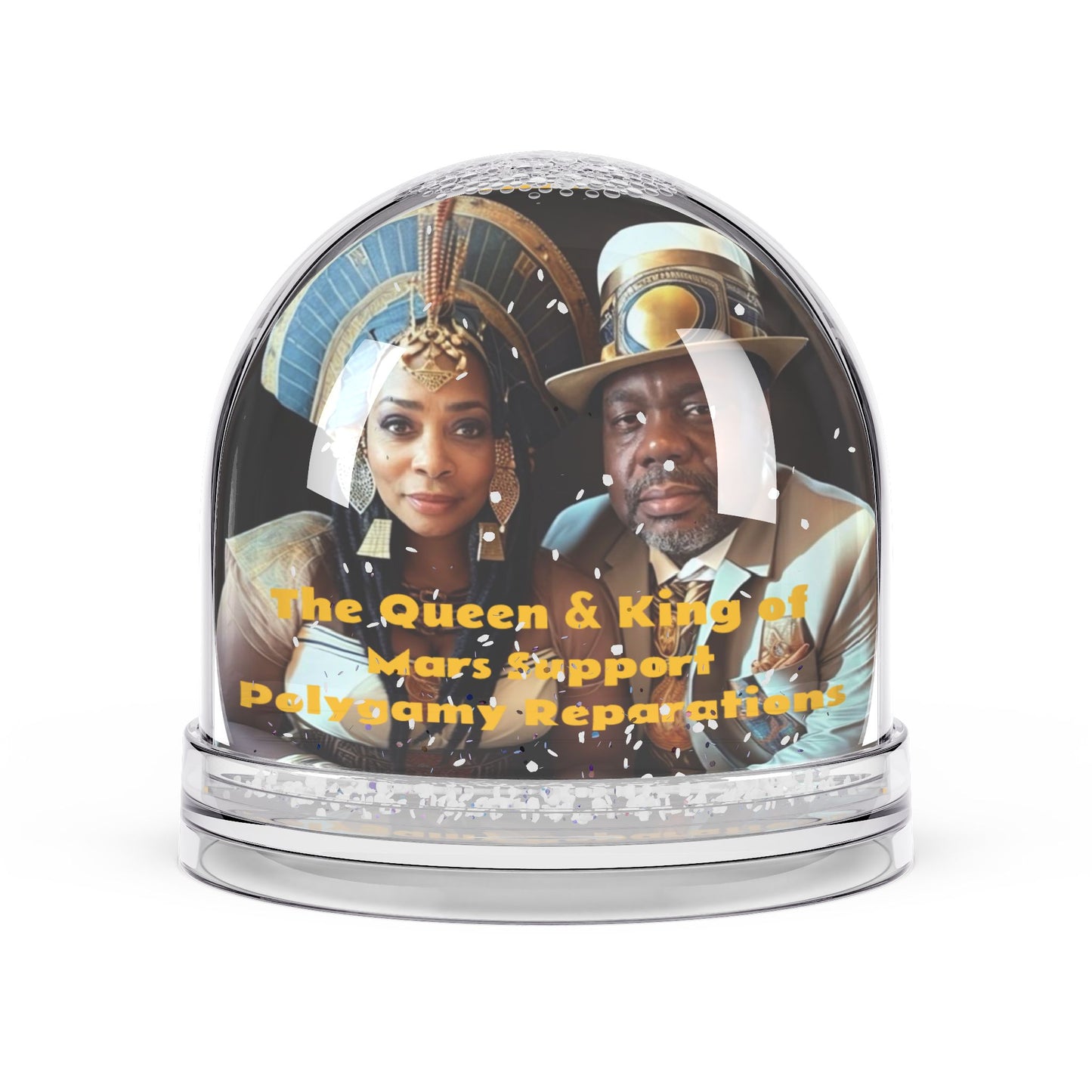 Polygamy Reparations Protest Snow Globe - Celebrate Love & Heritage - Polygamy Reparations Theme