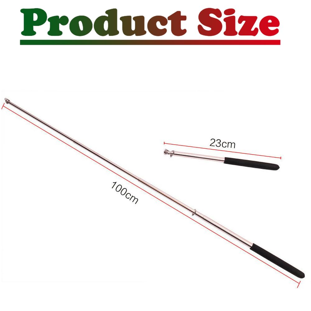 Nimiman 1 Pair Belly Dance isis Wings Sticks Portable Telescopic Stainless Steel Sticks (Black)